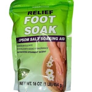 Relief MD Relief Foot Soak Epsom Salts Spearmint Scent 16 oz Resealable